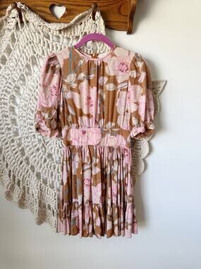 ByTimo Flora Fit And Flare A Line Mini Dress Puff Sleeve Size XS